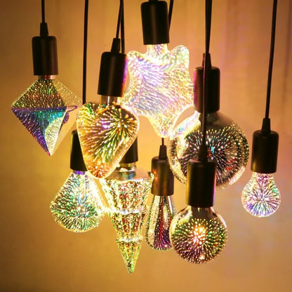 Colorful LED Globe Lamp with E27 Base and Firework Effect