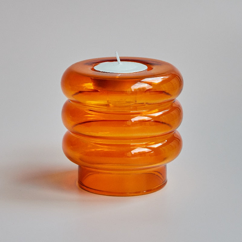 Elegant Double Glass Candle Stand
