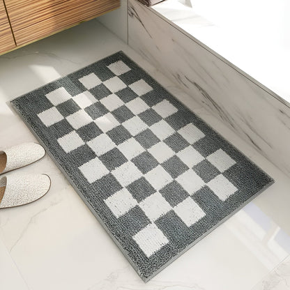 Soft Checker Pattern Bathroom Mat
