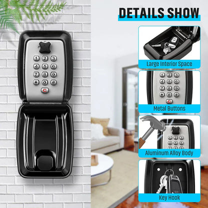 Secure Outdoor Key Lock Box with Combination Lock