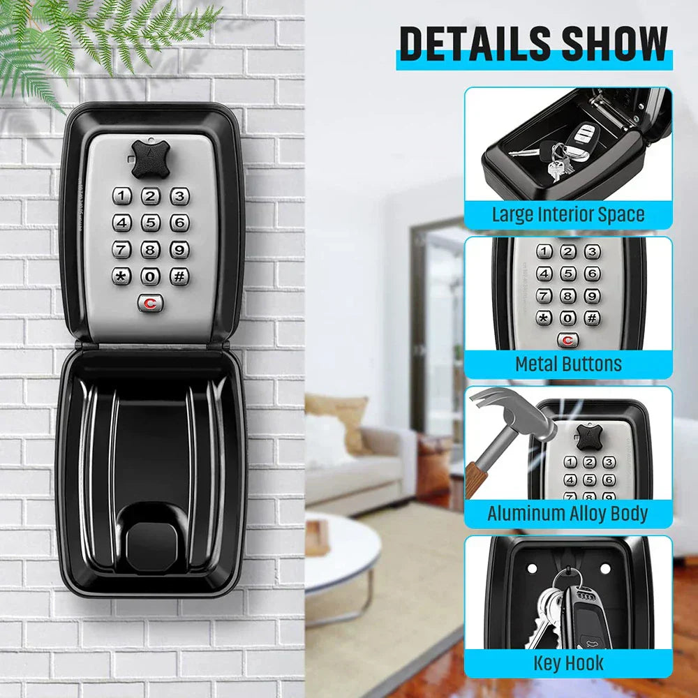 Secure Outdoor Key Lock Box with Digital Combination