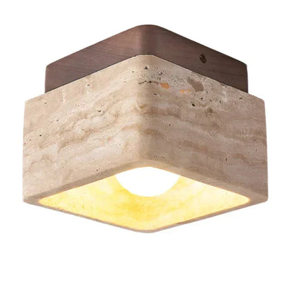 Modern Square Wooden LED Ceiling Light - Fesara