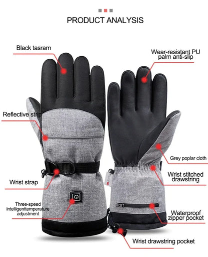 Warm Waterproof Electric Gloves for Outdoor Sports