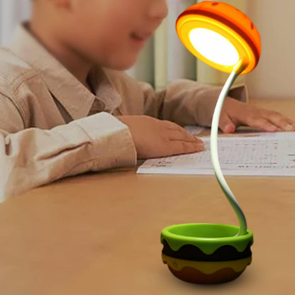 Compact Portable LED Burger Desk Lamp