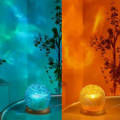 Calming Ocean Wave Glass Table Lamp