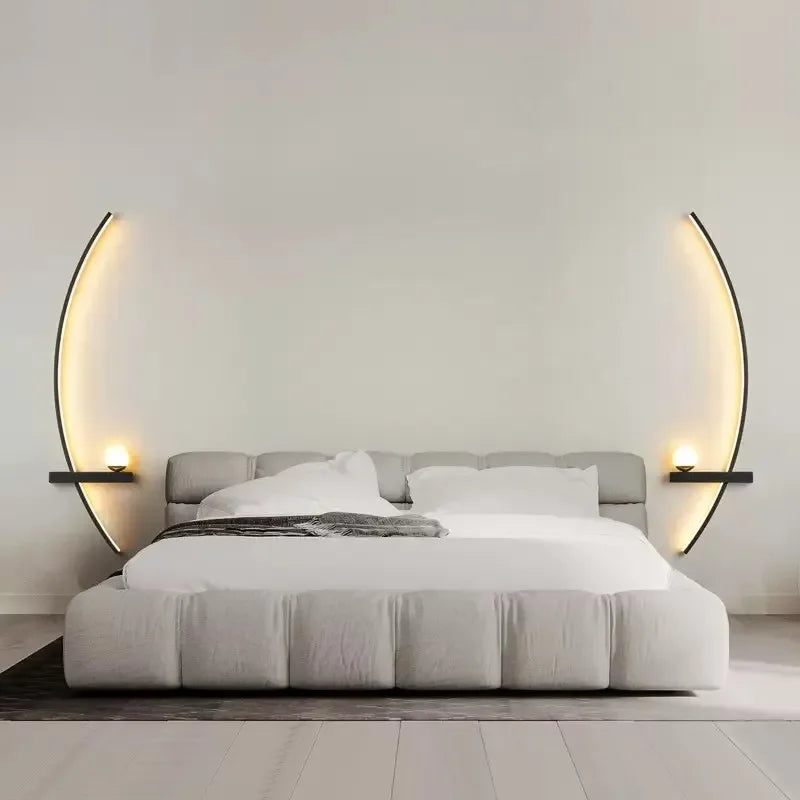 Modern Black Gold Wall Light Fixture - Fesara
