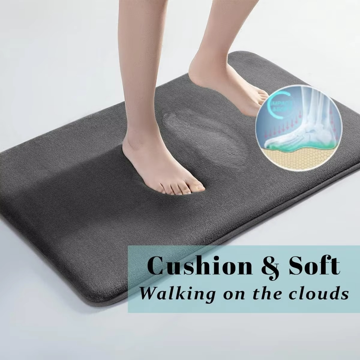 Plush Coral Bathroom Mat with Anti-Slip Bottom