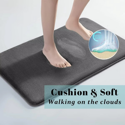 Plush Coral Bathroom Mat with Anti-Slip Bottom