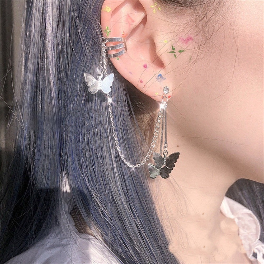Beautiful Natural Butterfly Drop Earrings