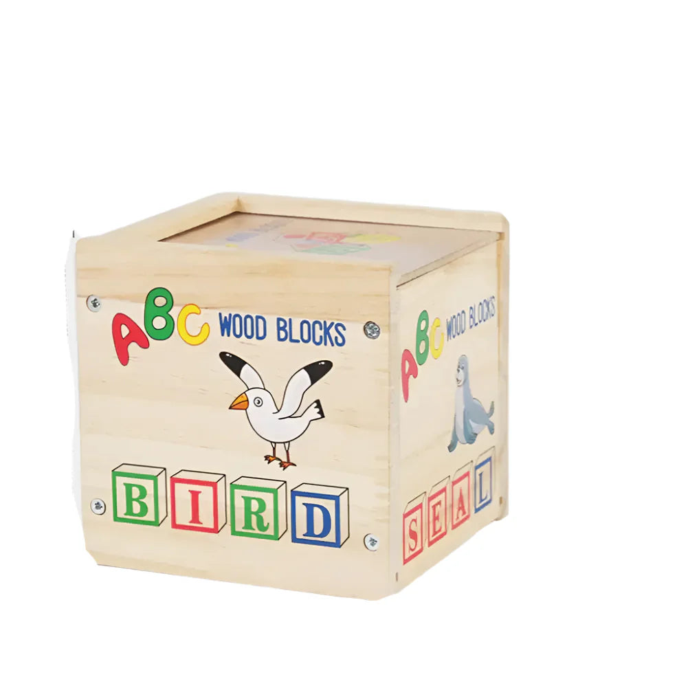 Educational Wooden ABC Blocks with Storage Container