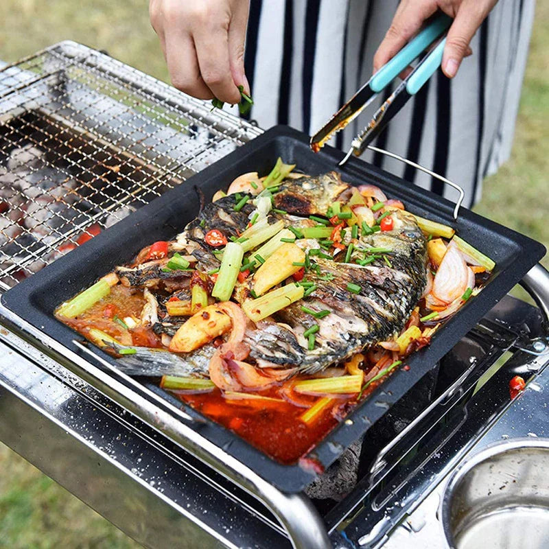 Large Reversible Cast Iron Grill Pan for Gas Grill & Stove