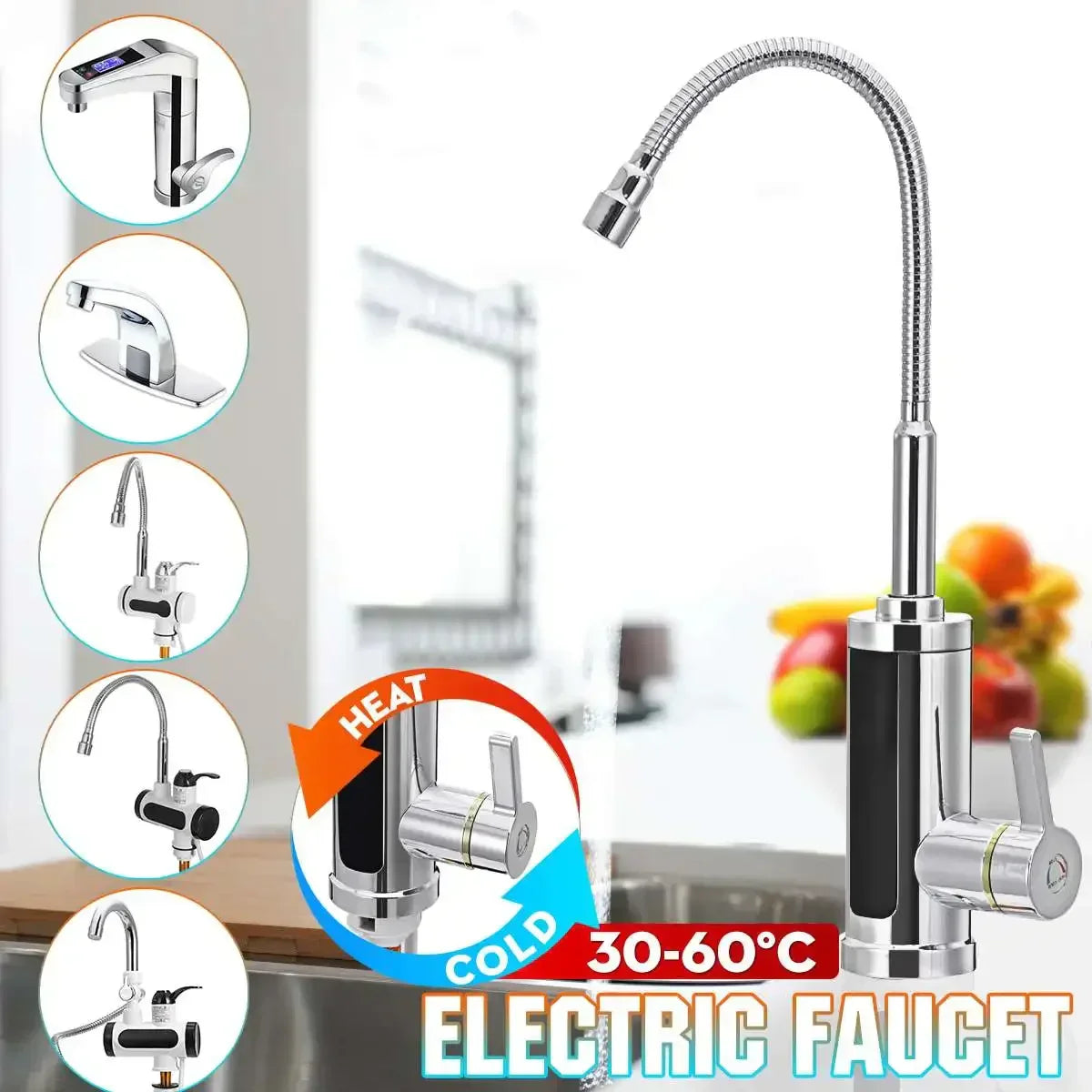 Instant Hot Water Kitchen Faucet with Digital Temperature Control