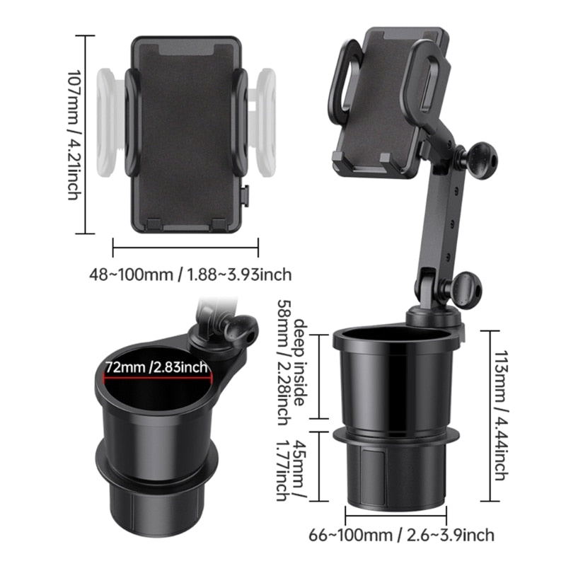 Premium Car Phone Mount Cup Holder Stand