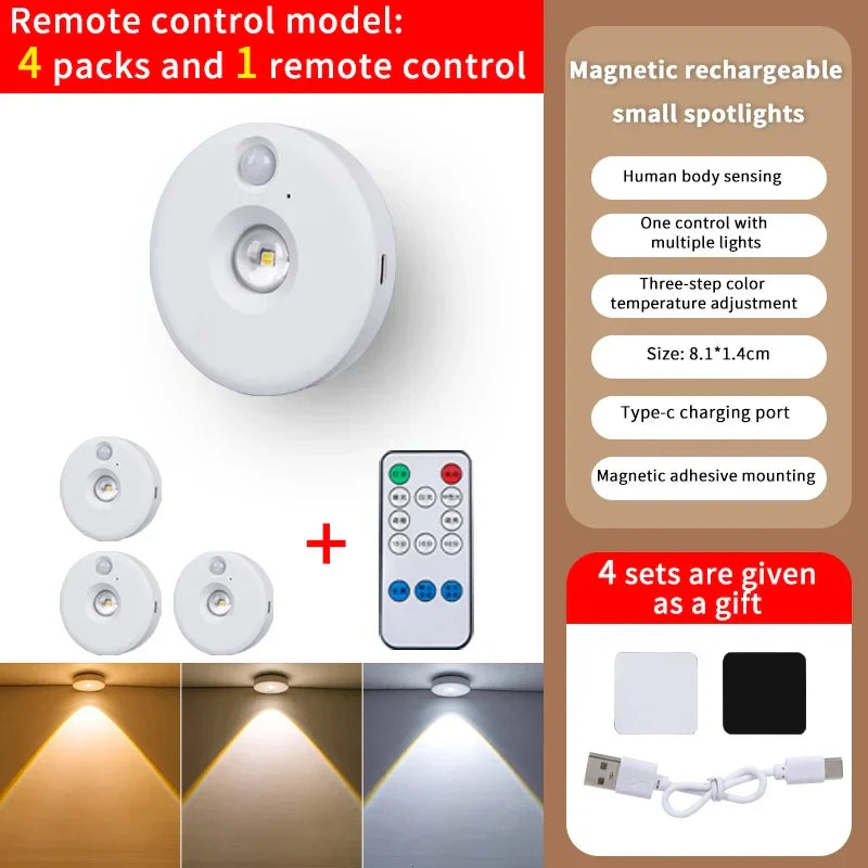 Motion Activated LED Night Light, Dimmable Battery Lamp