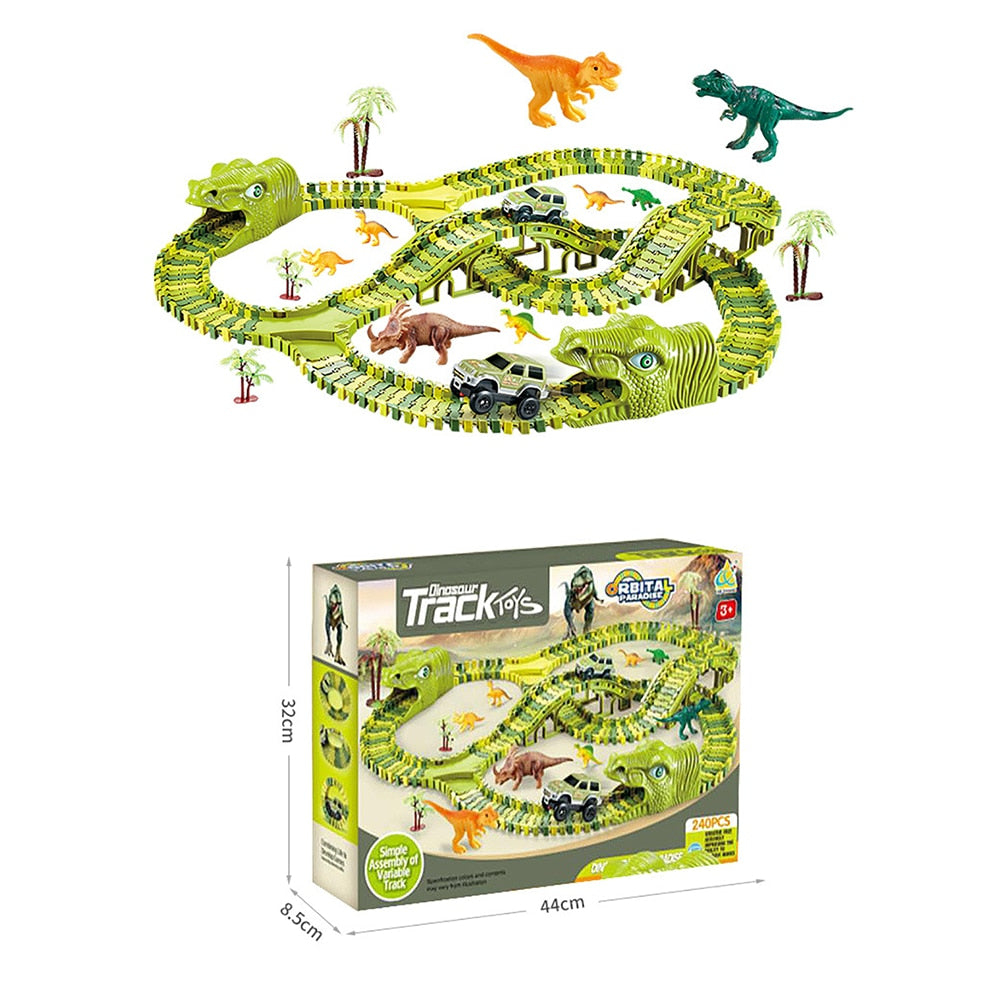 Fun Dinosaur Playset with Glow Tracks and Sound Effects