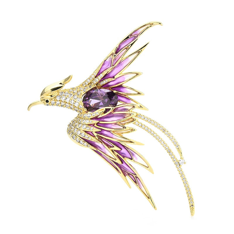 Vibrant Winged Phoenix Pin Badge