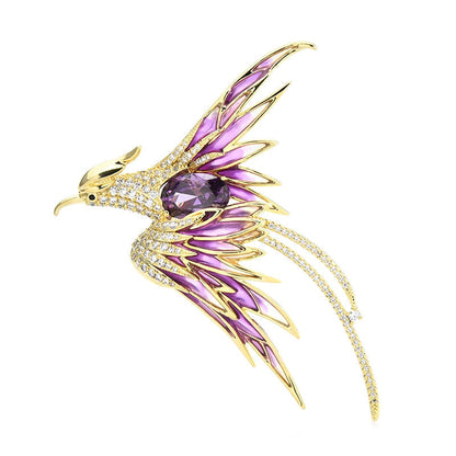 Vibrant Winged Phoenix Pin Badge