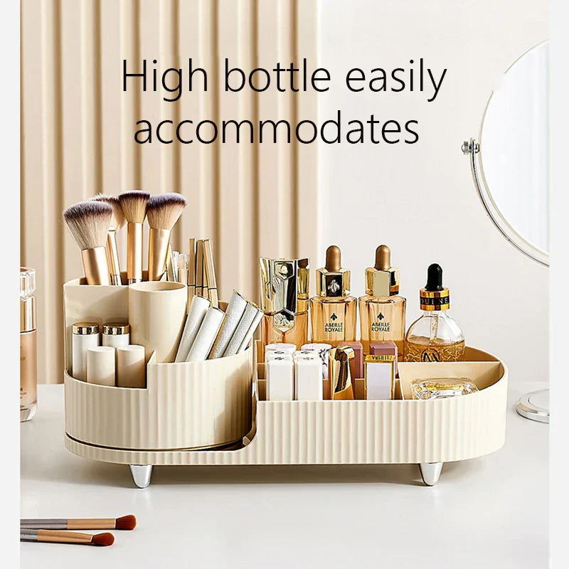 Clear Rotating Makeup Storage Case with Compartments