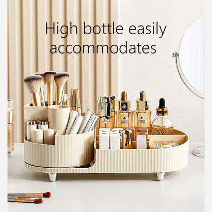 Clear Rotating Makeup Storage Case with Compartments