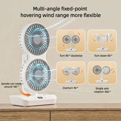 Portable Rechargeable Table Fan with LED Display