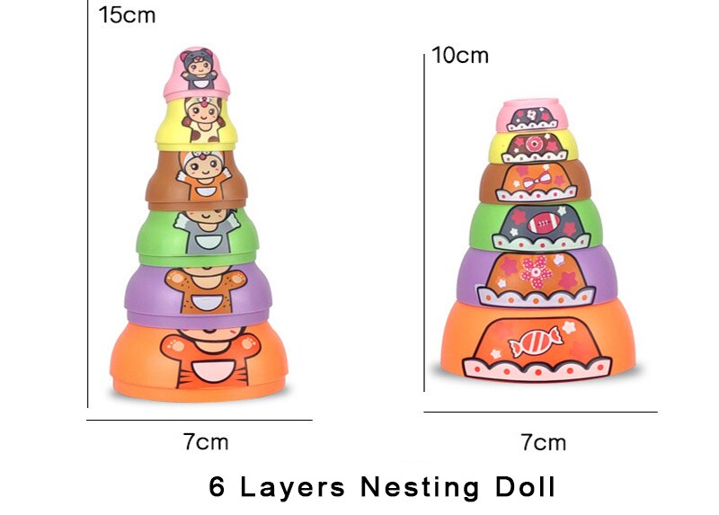 Fun Colorful Wooden Russian Nesting Dolls