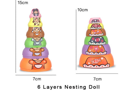 Fun Colorful Wooden Russian Nesting Dolls