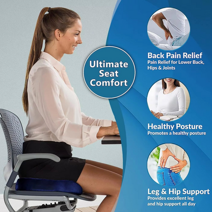 Comfortable Gel Cushion with Memory Foam and Grip Base