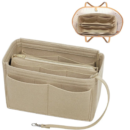 Premium Organizer Insert with Zipper and 15 Pockets