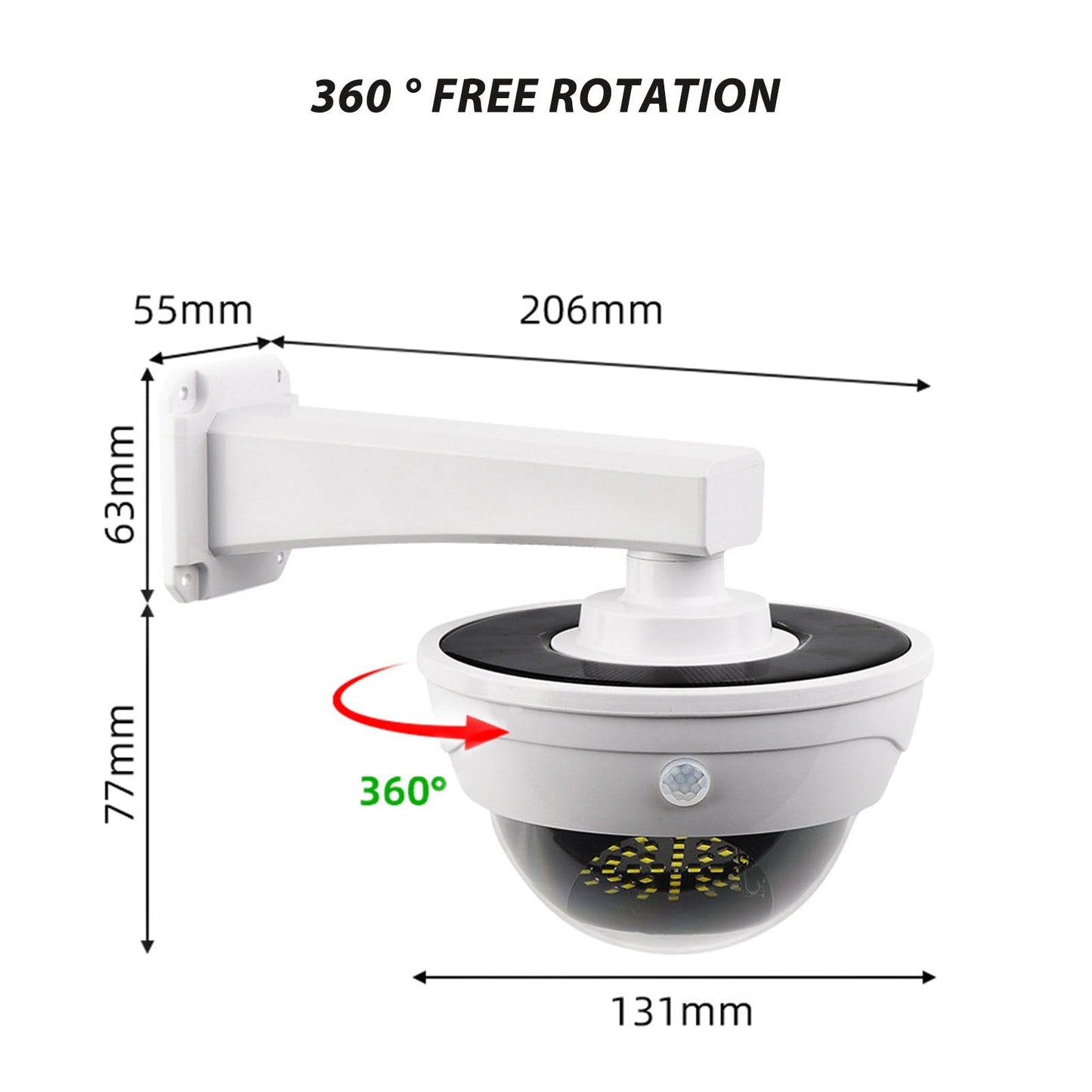 Weatherproof Solar Powered Fake Security Camera