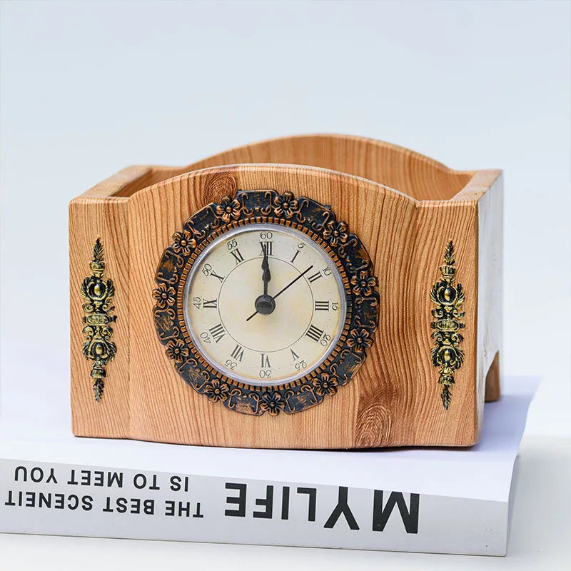 Rustic Floral Table Clock - Fesara