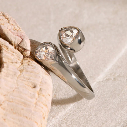 Elegant Drop Diamond Wrap Ring