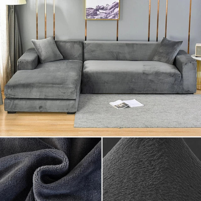 Stretchy Soft Velvet Sofa Protector Cover
