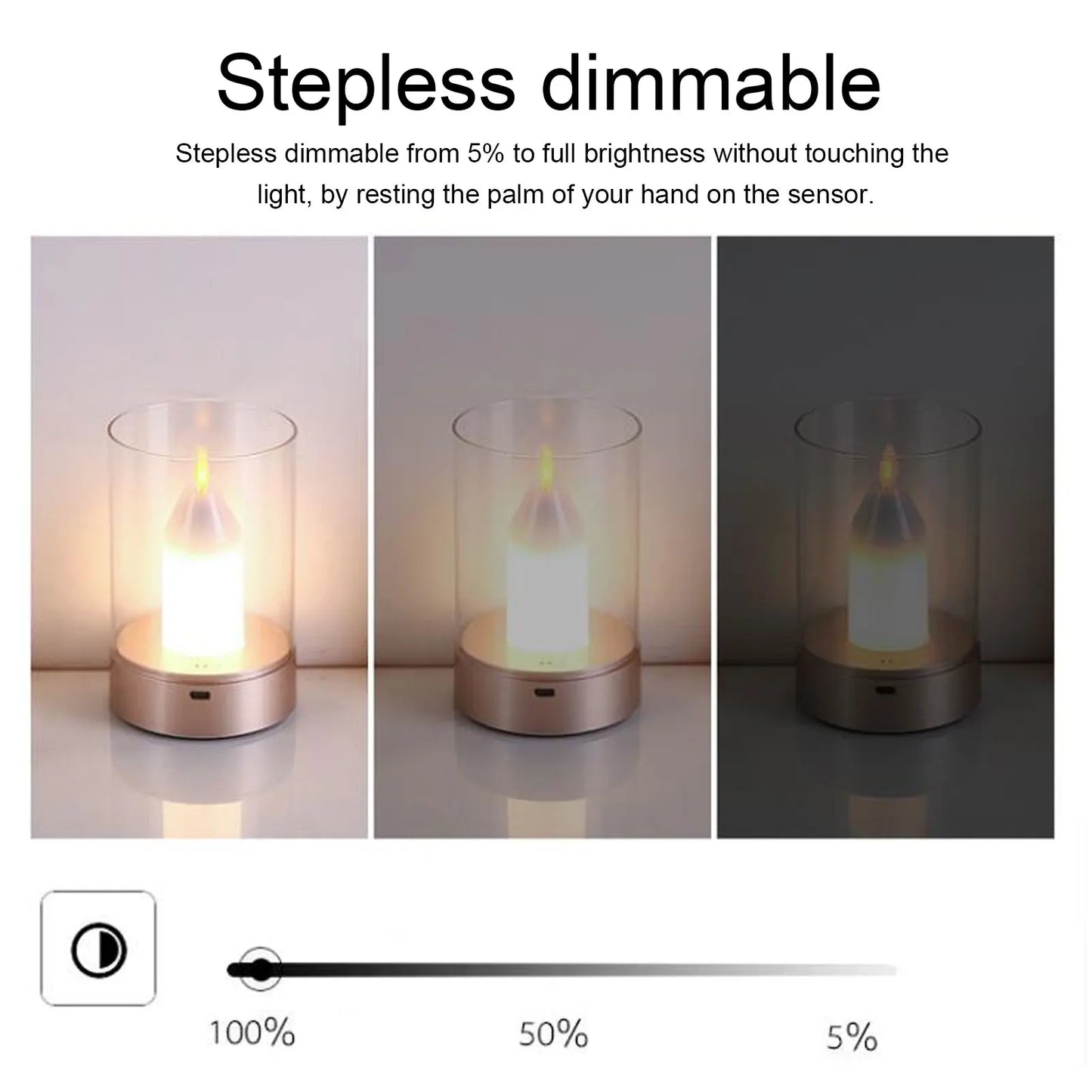 Soft Touch LED Candle Lamp with Dimmer