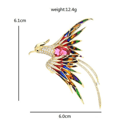 Vibrant Winged Phoenix Pin Badge
