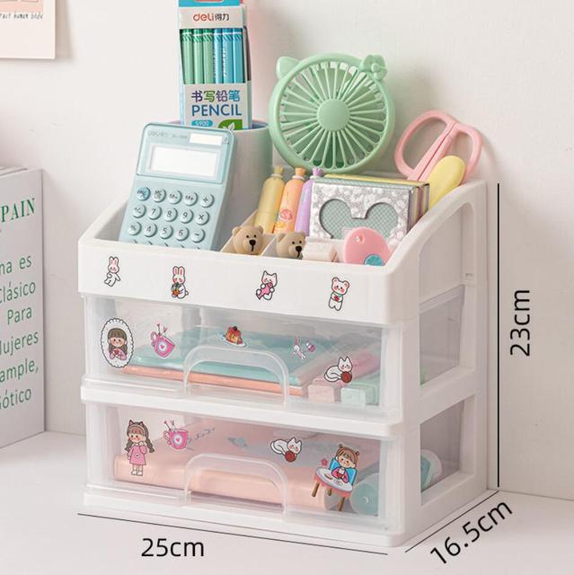 Compact Office Desk Storage Container Box