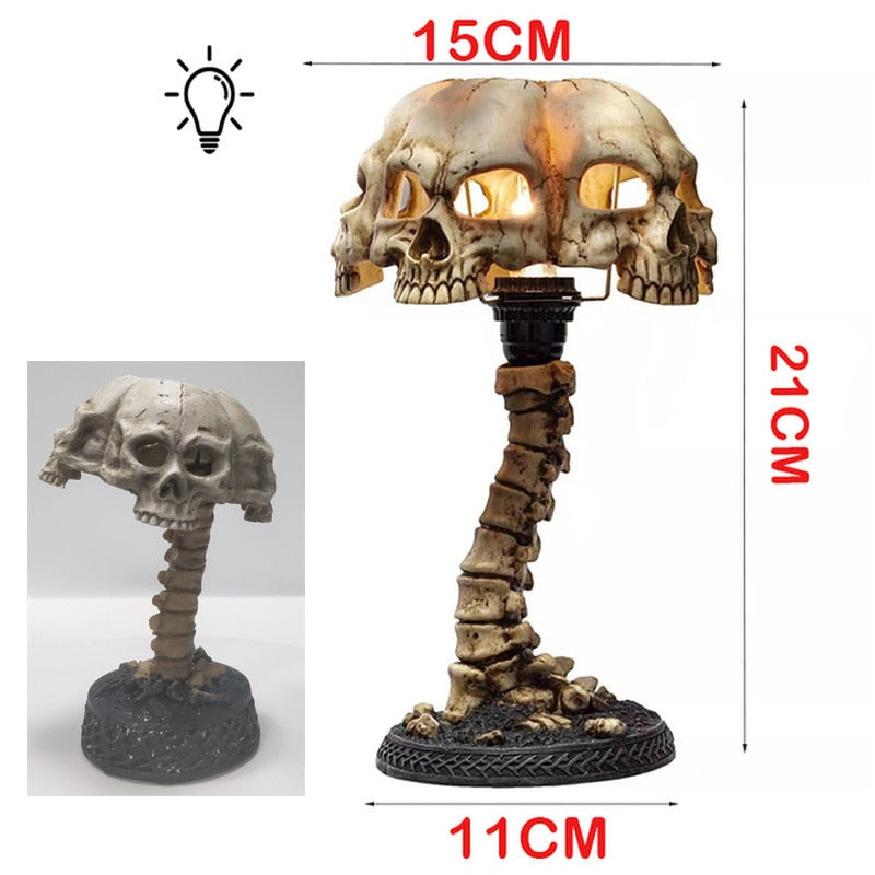 Dark Decorative Skull Desk Lamp - Fesara