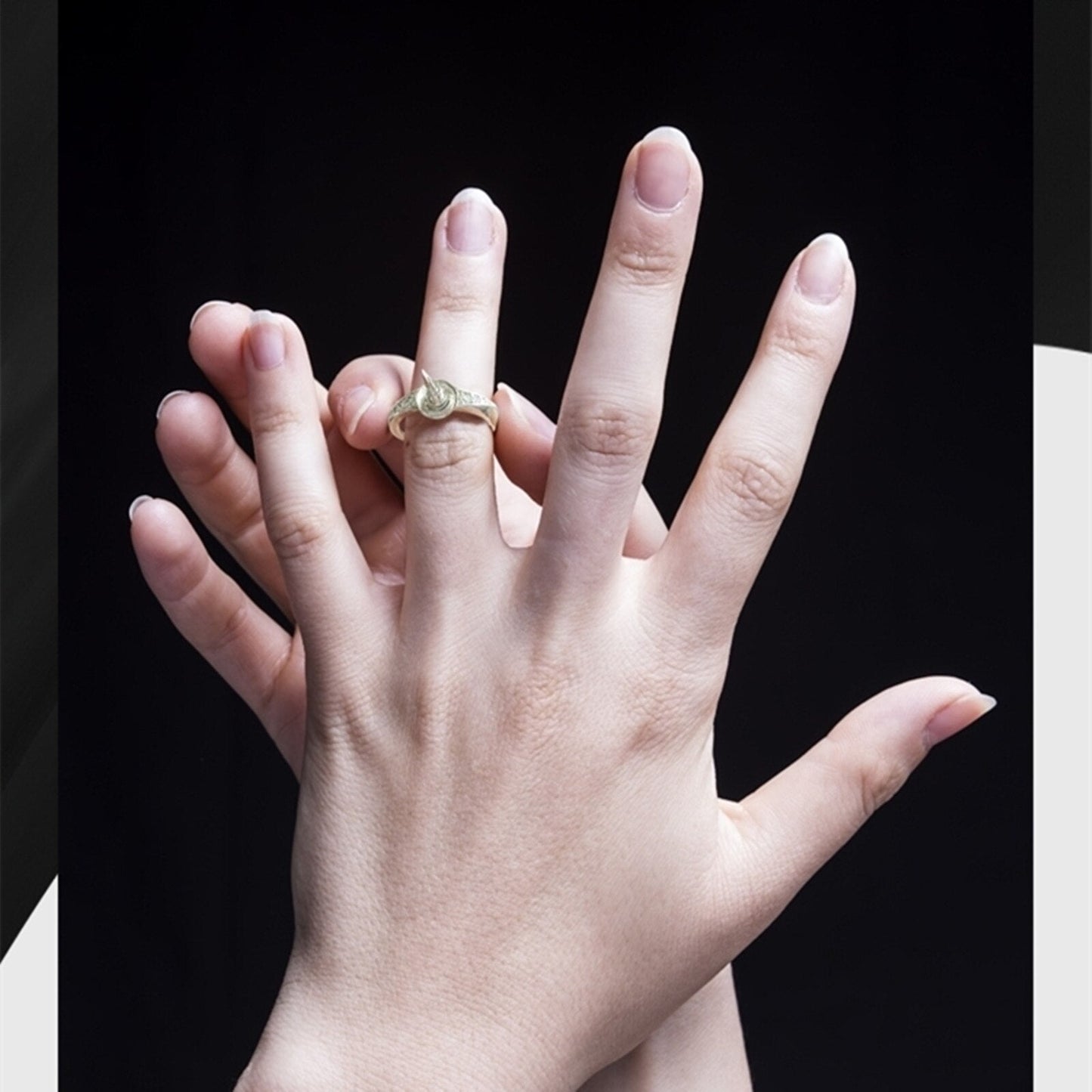Secret Black Onyx Concealed Blade Ring