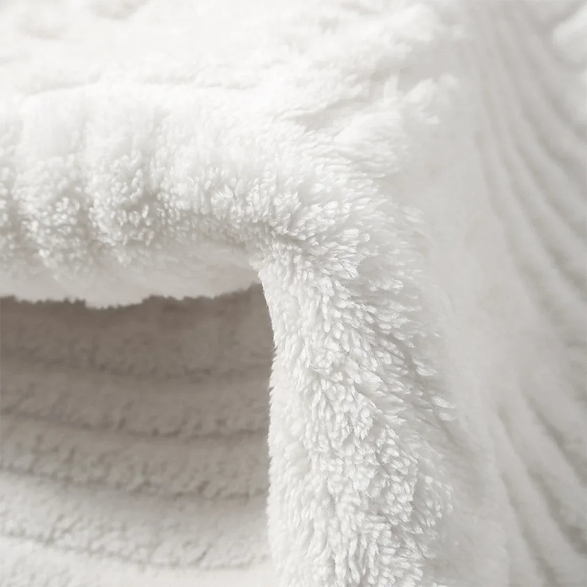 Plush Striped Anti-Slip Bathroom Mat with Gentle Absorbency