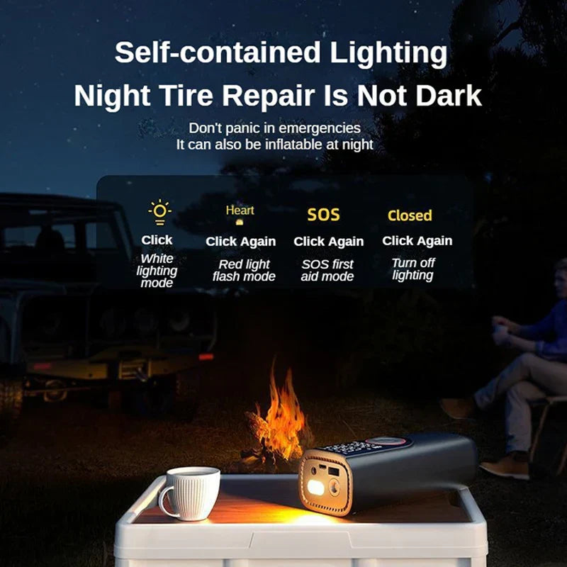 Portable Digital Air Compressor Pump 150PSI LED Light