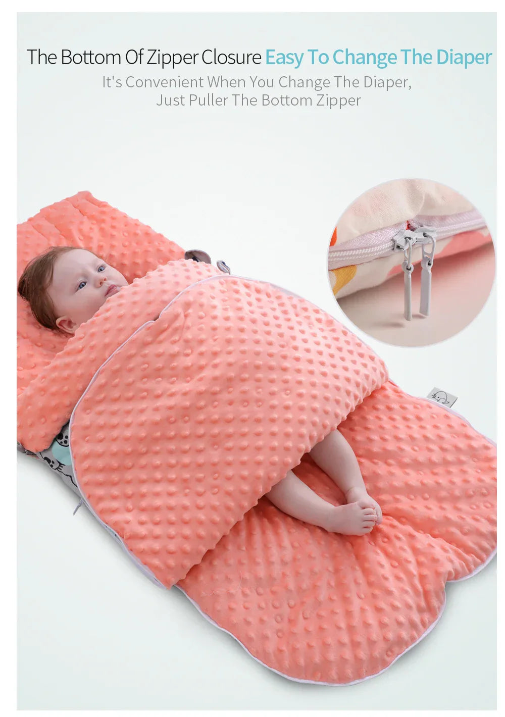 Soft Baby Sleep Sack with Hooded Minky Blanket