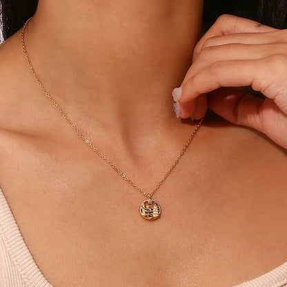 Gold Explorer World Travel Necklace