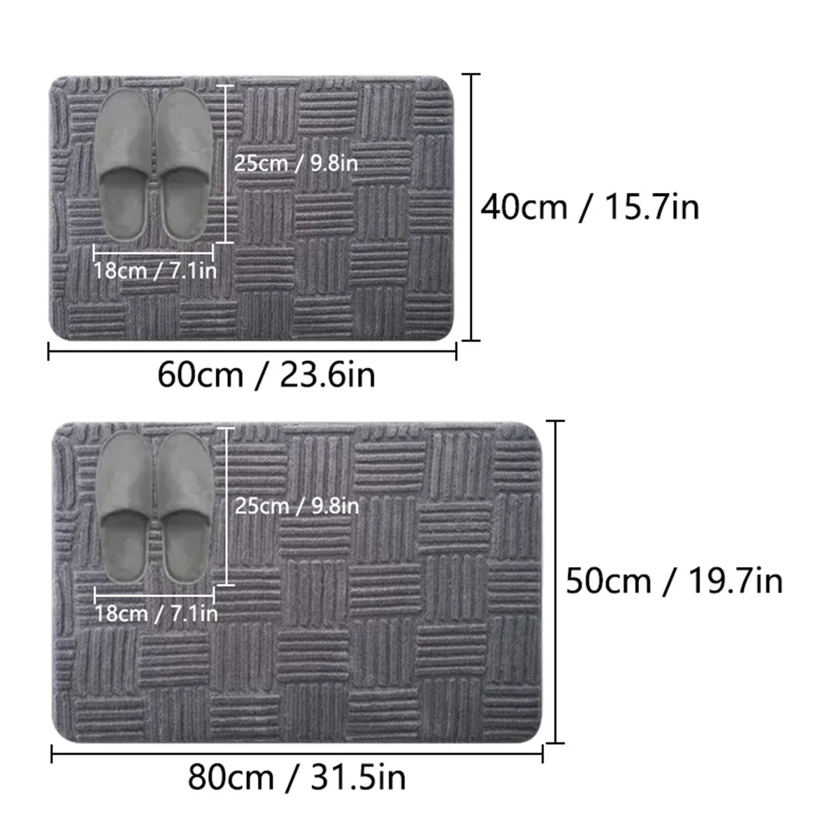 Soft Non-Slip Bathroom Mat with Stripes - Fesara