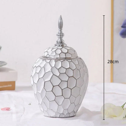 Elegant Gold Ceramic Vase Decorative Home Accent