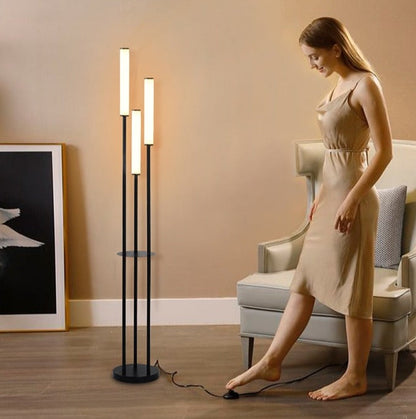 Modern LED Floor Light with Storage Shelf