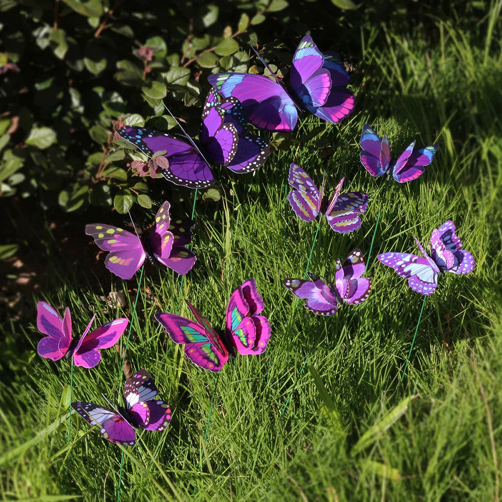 Vibrant Butterfly Garden Decoration Stake Set - Fesara
