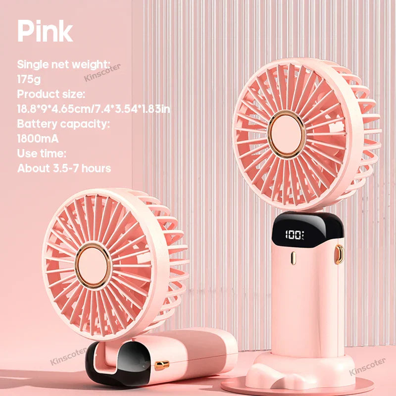 Compact 3-in-1 USB Mini Fan with LED Screen