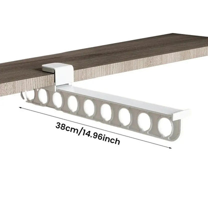 Space Saving Retractable Closet Hanger Organizer Rail - Fesara