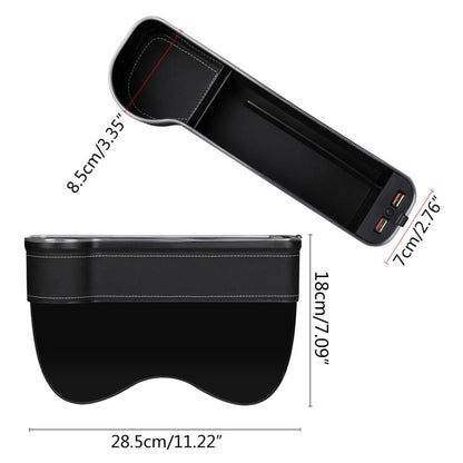 Premium Car Seat Storage USB Charger Organizer