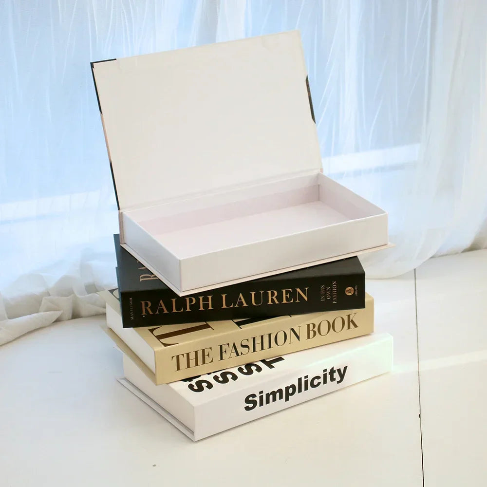 Stylish Book Box Coffee Table Decor Storage - Fesara