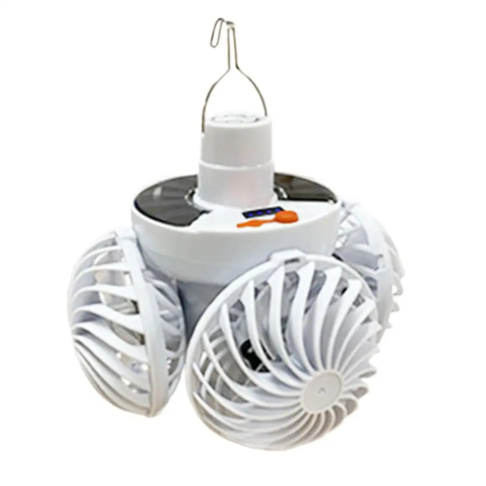 Compact Solar Powered Camping Light with Fan
